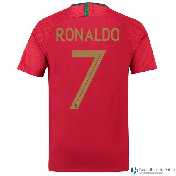 Portugal Trikot Heim Ronaldo 2018 Rote Fussballtrikots Günstig